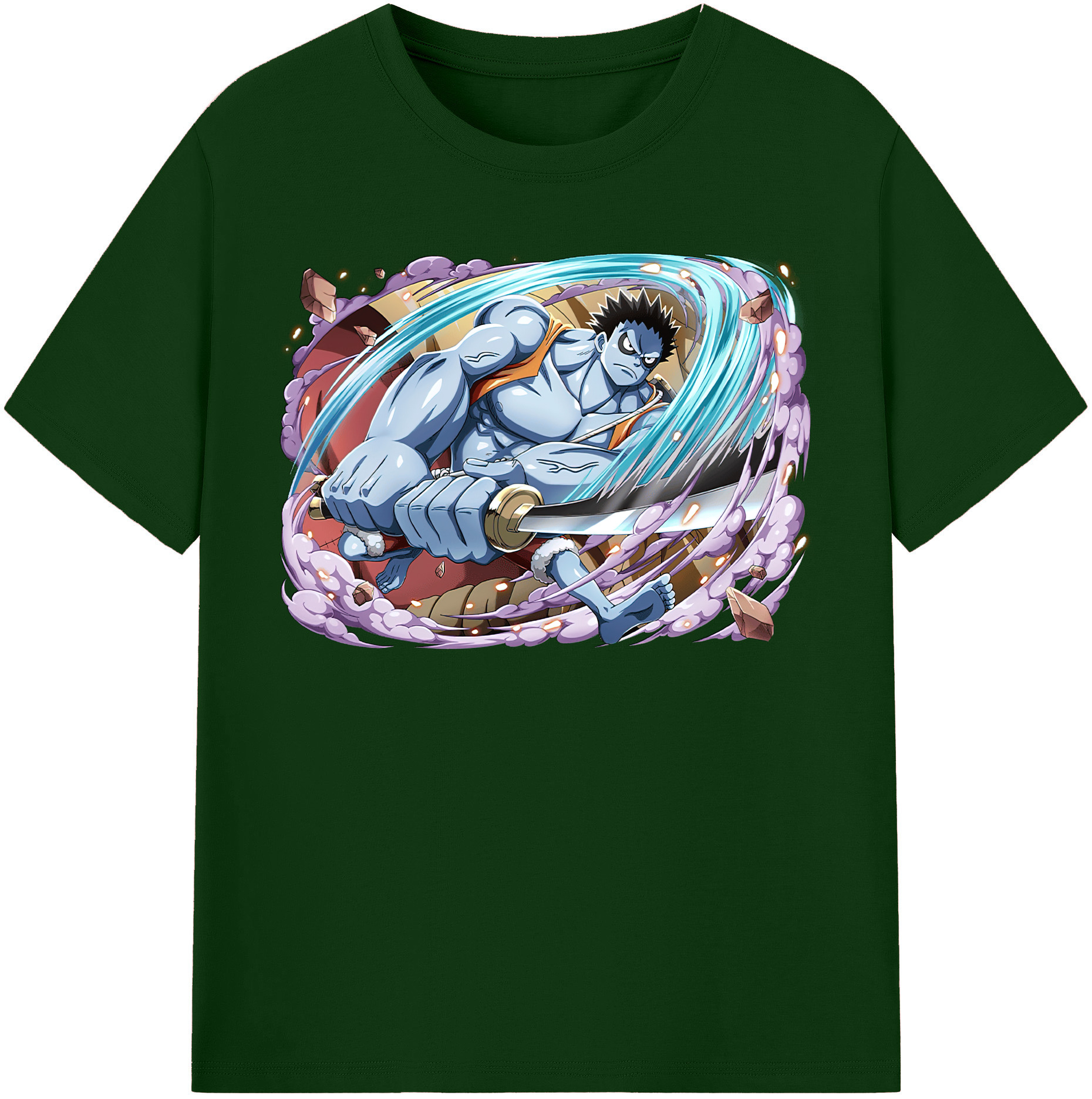 ワンピース モンキー・D・ルフィ ONE PIECE Monkey D. Luffy 綿100％半袖Tシャツ（フロントプリント）